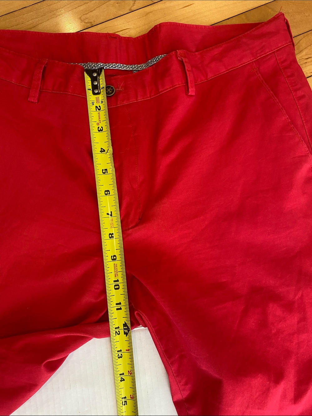 European brand in Raspberry Red Slim Cotton Mix Chino Pants Size Euro 48/US 16 - Picture 13 of 16